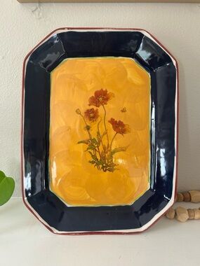 Robert Gordon Poppies Poppy Australia 16" x 12 Serving Platter Vintage Excellent